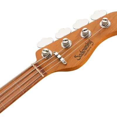 Sadowsky MetroExpress 21-Fret Vintage J/J Bass, Morado Fingerboard, Fretless With Lines, 4-String - Tobacco Sunburst Transparent High Polish image 7