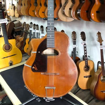 One of a kind French Jazz manouche left handed Siro Burgassi Grand model from 1945 Paris image 4