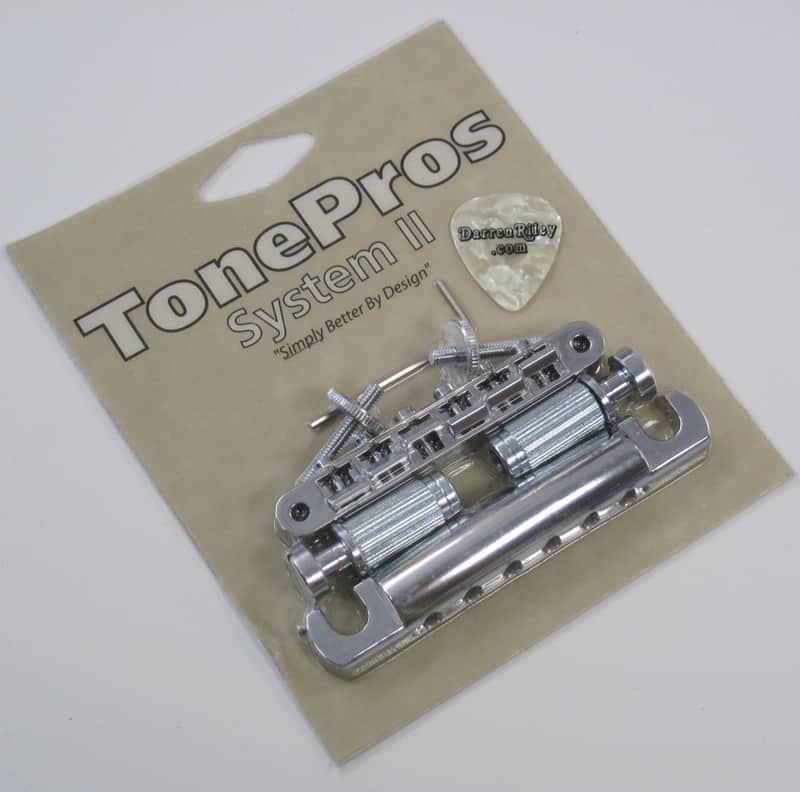 TonePros LPV02-C Vintage Tuneomatic with Aluminum Tailpiece Set Chrome image 1