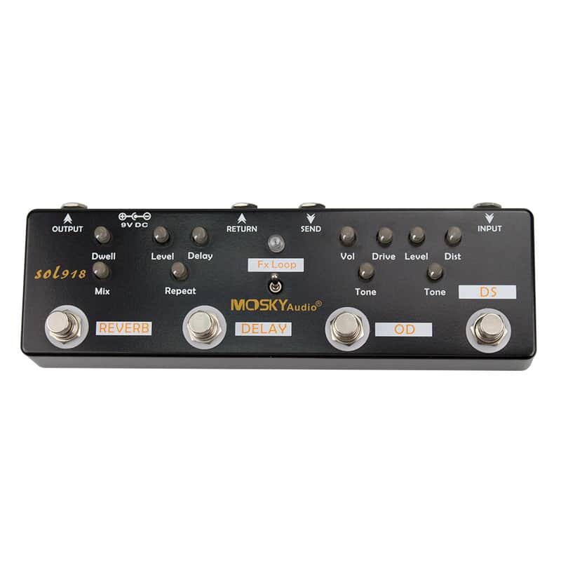 Mosky 5-in-1 Multi-Effects Pedal Distortion Overdrive FX Loop Delay Reverb Effect Pedal,price include the import duty for US buyer image 1