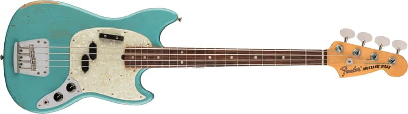 Fender JMJ Road Worn® Mustang® Bass - Faded Daphne Blue image 1