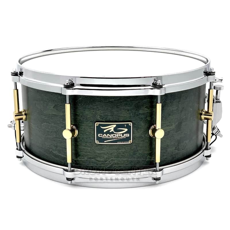 Canopus 'The Maple' 10ply Snare Drum 14x6.5 Black Olive Oil w/Die Cast Hoops image 1