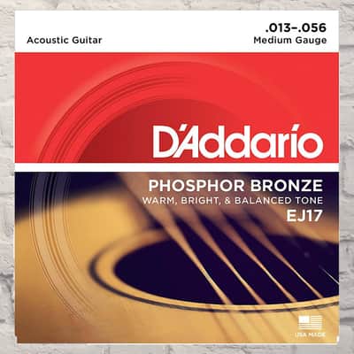D'Addario EJ17 Medium Phosphor Bronze Acoustic Strings 13-56 image 1