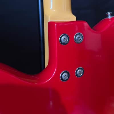 1960 1970 Red Meazzi Diamond Vintage Made in Italy Short scale Bass image 12