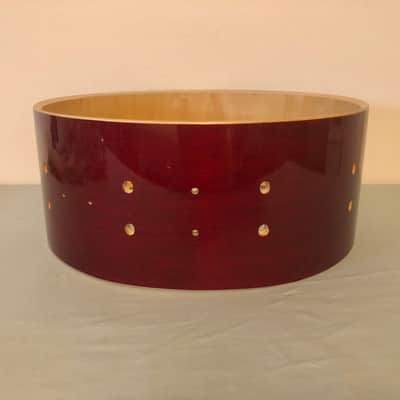 DW Design Series 14x5.5 Snare Drum Shell, 10 Ply Maple, Cherry Stain, Workshop image 5