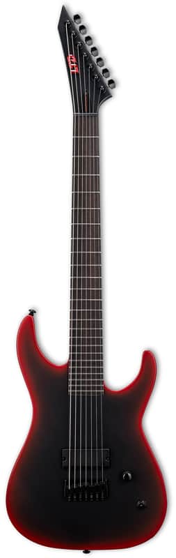 ESP LTD M-7HT BARITONE BLACK METAL BLACK RED BURST SATIN image 1