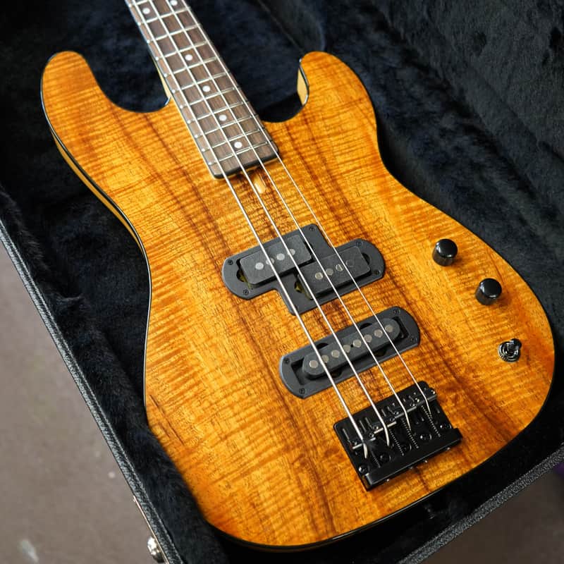 Schecter USA CUSTOM SHOP Michael Anthony Koa Top 4-String Electric Bass Guitar w/ Black Tolex Hard Case image 1