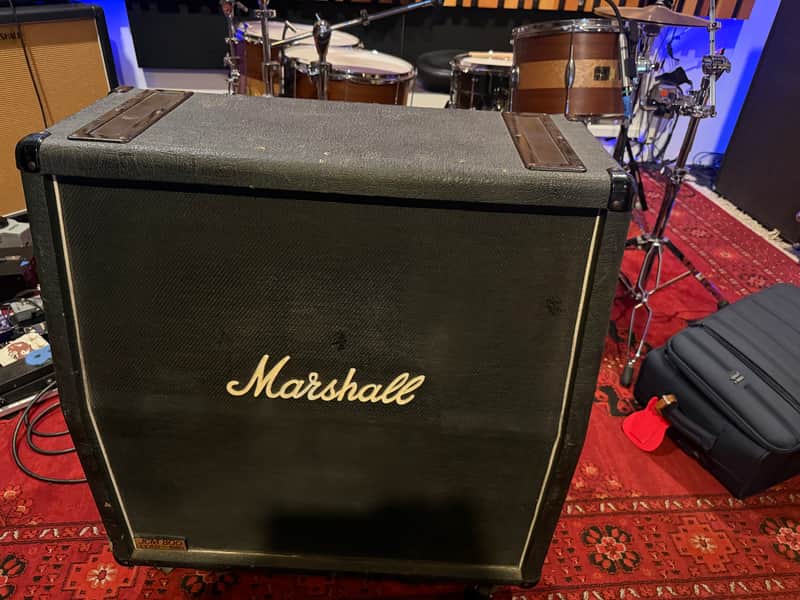 Marshall JCM 800 Lead Series Model 1982A 4x12" Angled Guitar Speaker Cabinet 1981 - 1987 - Black image 1