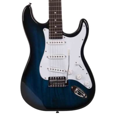 Cxxss Blue School Music Electric Guitar Set w/ Gig Bag Strap Cord for Beginner image 3
