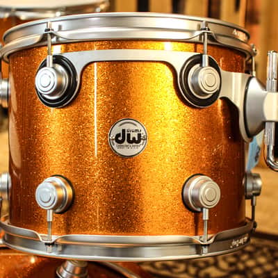 DW Collector's Maple/Spruce Tangerine Sparkle Exotic Drum Set 24/13/16/18/7x14 - SO #1157540 image 5