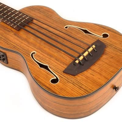 Hadean Walnut Acoustic-Electric Uke Bass Ukulele UKB-23 FH with F Holes image 5