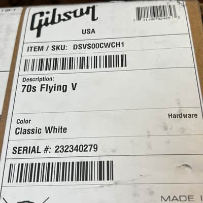 2024 Gibson USA '70s Flying V Electric Guitar Classic White image 7