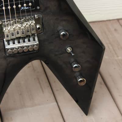 B.C. Rich Warlock N.J. Neck Thru Series Korea Guitar Translucent Black Quilt Top + Hard Case image 4