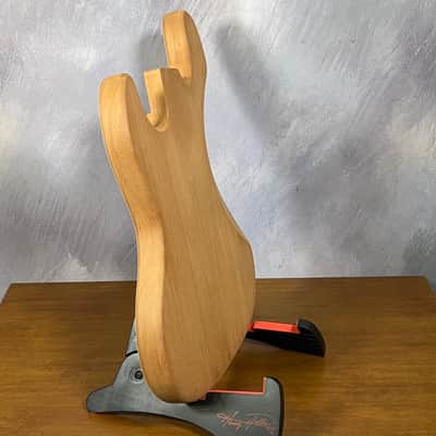 High end Offset bass body NOS unique figure Curly Maple Top solid one-piece True Brazilian Mahogany Back Unfinished Front Routed Luthier Supply R39 image 9