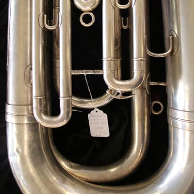 1960's Besson 3 Valve Vintage Bb Tuba 17" Bell Silver "50 Medals of Honor" image 3
