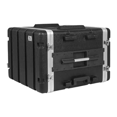 STRC-A8UT | Lightweight and Compact 8U PA DJ ABS Road Case w/ 7U Rack Space, 19” Depth, Retractable Handle, Wheels and Heavy-Duty Latches image 3