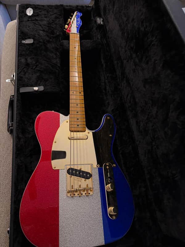 Fender Buck Owens Signature Telecaster 2024 - Present - Red, Silver, and Blue Sparkle