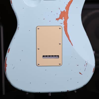 Dhatarattha SSS Strat-Style – Surf Blue Nitro Relic image 10