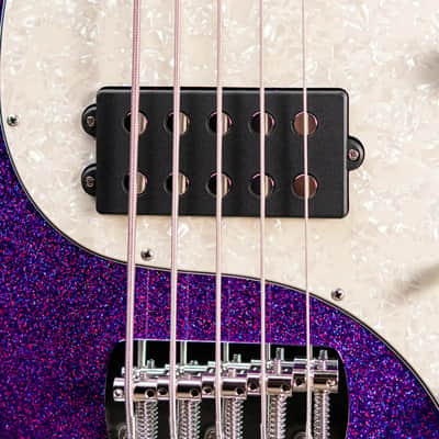 Ernie Ball Music Man StingRay Special 5-String Electric Bass - Violet Sparkle Burst with Hard Bag image 9