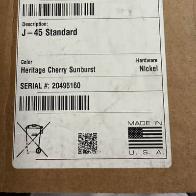 Gibson J-45 Standard Heritage Cherry Sunburst New Unplayed Auth Dlr 4lbs10oz #160 image 24