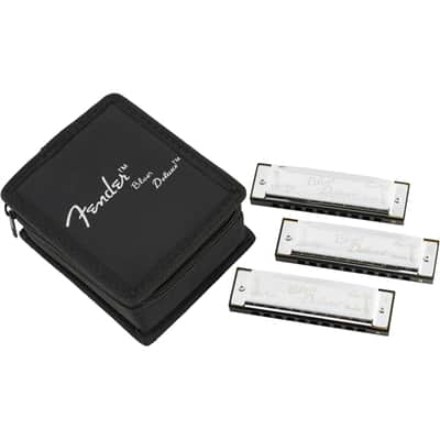 Fender Blues Deluxe Harmonicas - 3 Pack with Case image 1