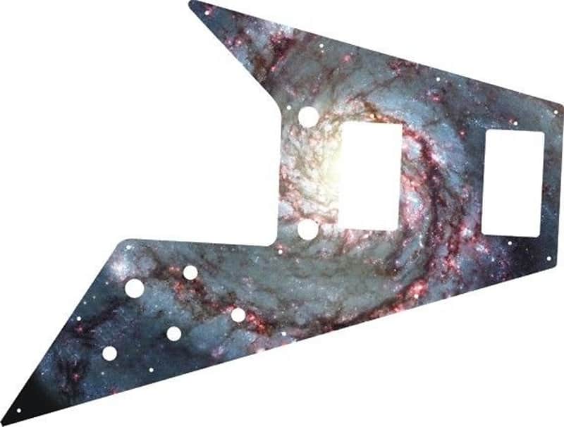 Pickguard Pick Guard Scratchplate Graphic Gibson Flying V Guitar Spiral Galaxy image 1