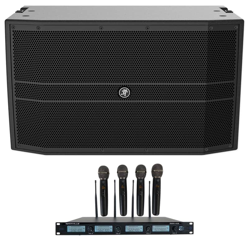 Mackie DRM12A 2000 Watt 12" Powered Active DJ PA Speaker+4) Wireless Microphones image 1
