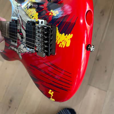 Ibanez JS20S 20th Anniversary Joe Satriani Signature HH Autographed 2008 - Red/Silver Surfer Graphic image 8