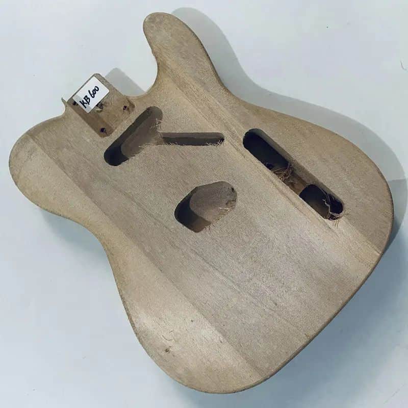 Okoume Wood Unfinished Single Cut Guitar Tele Style Body image 1