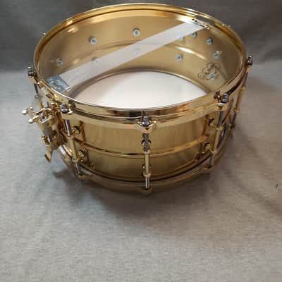 Ludwig Limited Edition Supraphonic "Brass Beauty" 6.5x14" Snare Drum with Brass Tube Lugs and P86 Millennium Strainer image 14