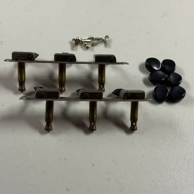 Gibson Skylark Lap Steel Tuners with Screws and Black Replacement Buttons 1950's (T-441) image 2
