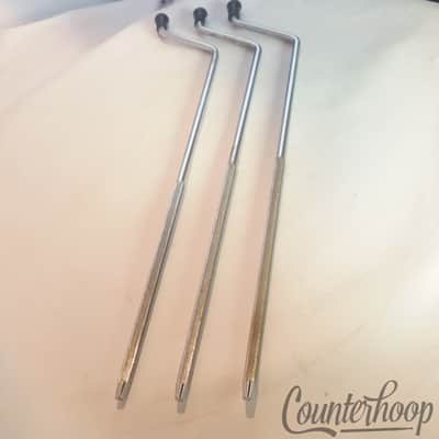 *Ludwig 3x 14" Floor Tom Drum Legs 22" Long Knurling Chrome Classic Vintage 60s* image 3