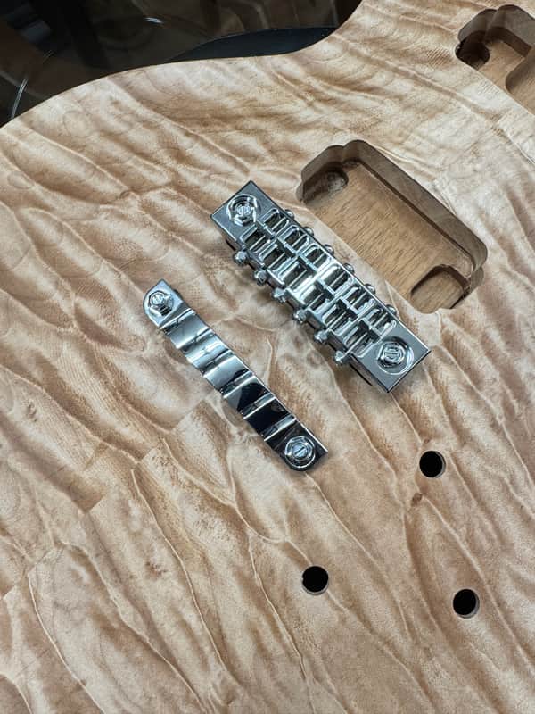 Carlino Rock Bottom bridge/sustain block system with tailpiece 2025 - Chrome image 1