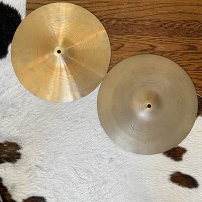 Zildjian 14" A. Zildjian '70s Stamp New Beat Hi-Hat Cymbals (Pair) 1970s - Traditional image 1