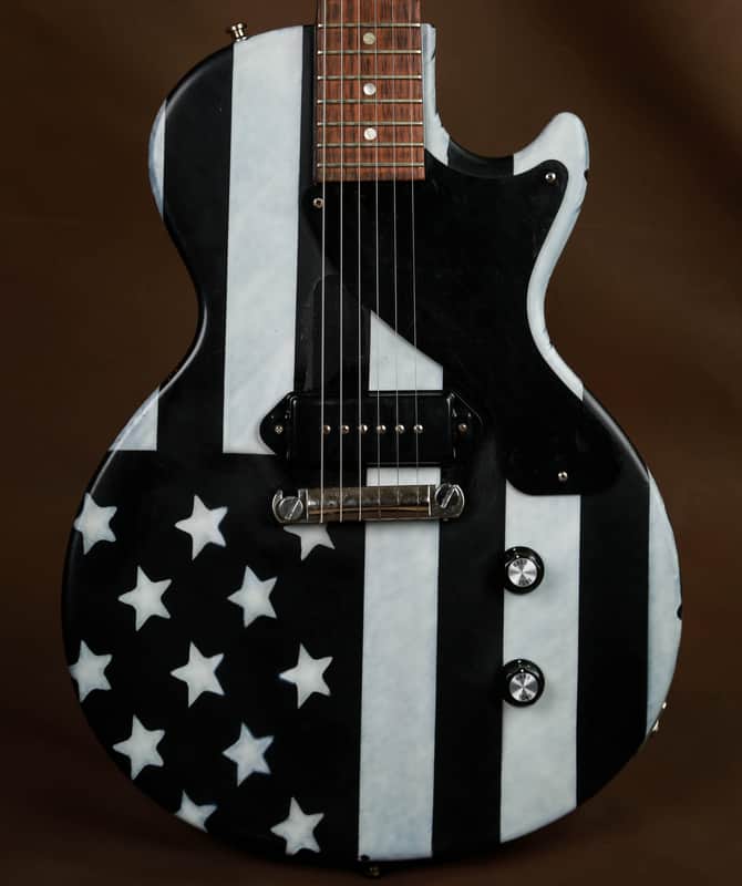 Gibson Les Paul Jr Green Day THE Black American Flag Owned by Billie Joe Armstrong