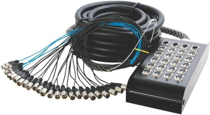 OnStage 20 x 4 XLR Stage Snake, Connector, Black, 50 Foot (SNK20450V2) image 1