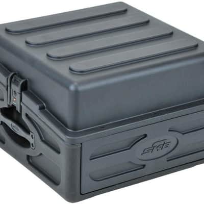Mint SKB Cases 1SKB-R102 10x2 Roto Rack/Mixer Console, 10U Slanted Rackmount on top, 2U rackmount in front, Steel Threaded Rails, Hard Lid and Doors, Side Access Ports for Cable Routing image 2