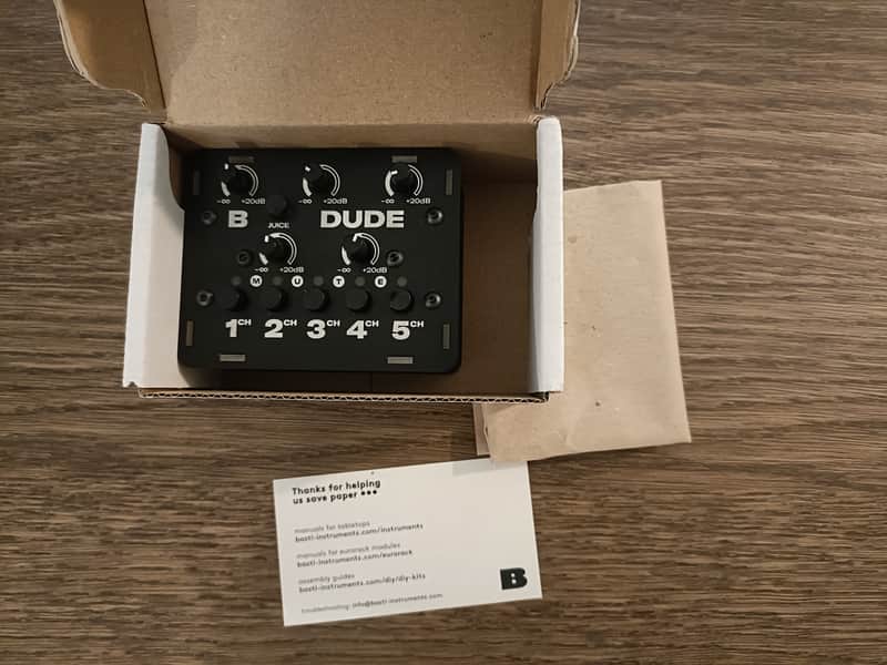 BASTL Instruments Dude 5-Channel Monophonic Mixer 2013 - 2020 - Black image 1