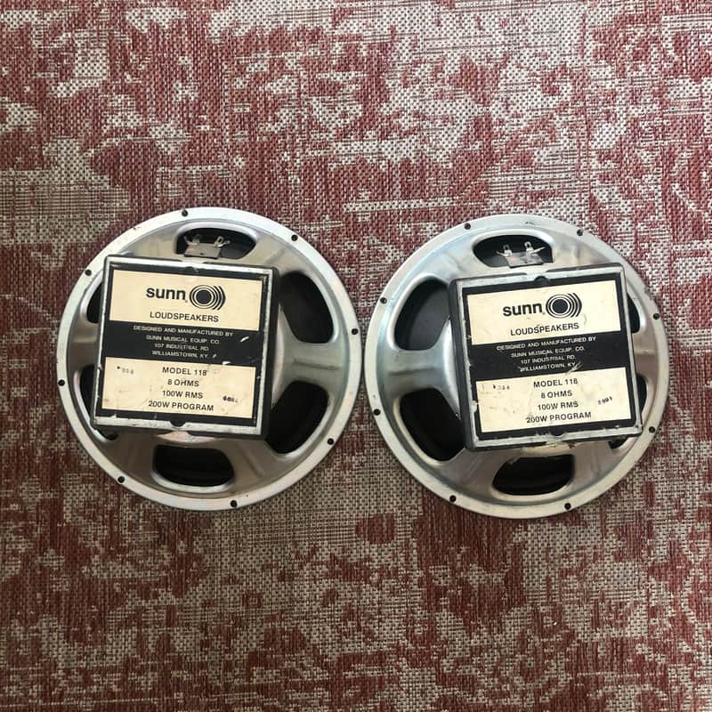Sunn Beta Lead 212 Combo Squareback Speakers (Speakers Only) Model 118 8 Ohm Loudspeakers (2) image 1