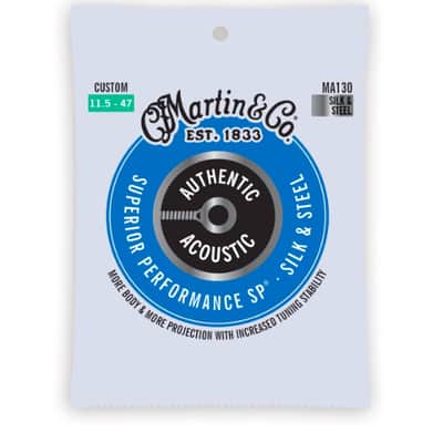 Martin MA130 Authentic Acoustic SP Guitar Strings Silk & Steel 11.5-47 image 1