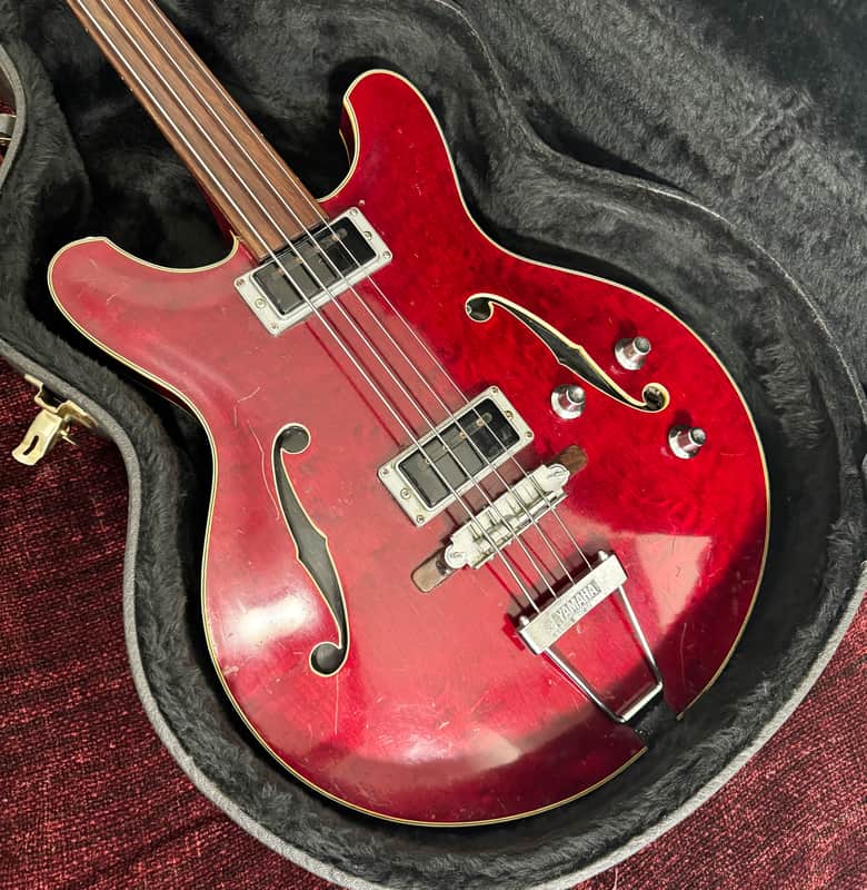 Yamaha SA-70 Short Scale Bass Guitar - Fretless - Semi Acoustic - Jumbo Hard Case - 1969 image 1
