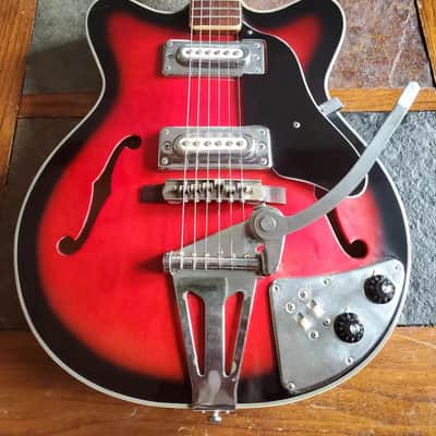 Kingston MIJ vintage Kent/Teisco-esque electric 1960s red burst image 3