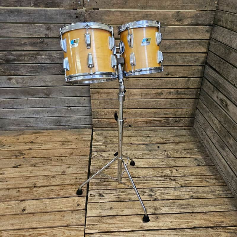 Ludwig USA 8" And 10" Tom Drum Set Thermogloss Natural Inc Stand USED! RK89L120526 image 1