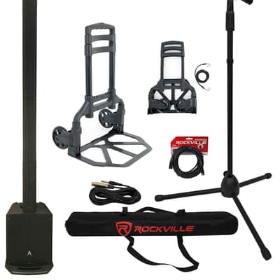 Avante Audio AS8 1000W Powered Line Array DJ PA Speaker w/Sub+Mic+Trolley+Cable image 1