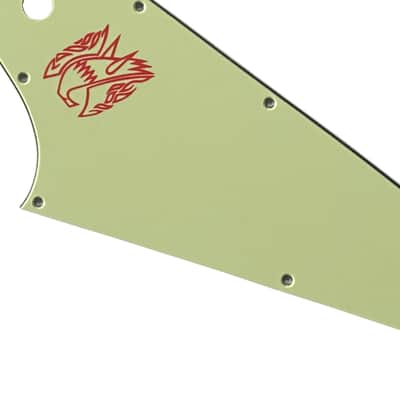 3 Ply Vintage Green Guitar Pickguard Red Logo For Gibson Firebird Guitar Slinger Parts image 5