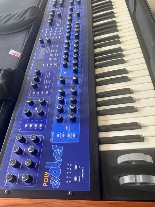 Dave Smith Instruments Poly Evolver 61-Key 4-Voice Polyphonic Synthesizer 2005 - 2011 - Blue with Wood Sides image 1
