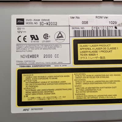 Panasonic LF-D311SC & Toshiba SD-W2002 Cartridge DVD-RAM Drives image 15