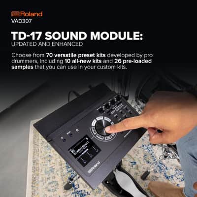 Roland VAD307 V Acoustic Design Space-Saving Drum Kit with Shallow-Depth Shells, Updated TD-17 Module, Thin Cymbals image 3