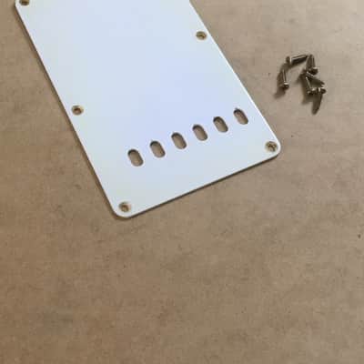 Vintage Fender Natural Aged Relic 1ply Guitar Strat Back Plate Tremolo Cover Made in USA Rare image 2