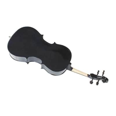 Professional Cello 4/4 Full Size BassWood Set with Bag+Bow+Rosin+Bridge Black image 2